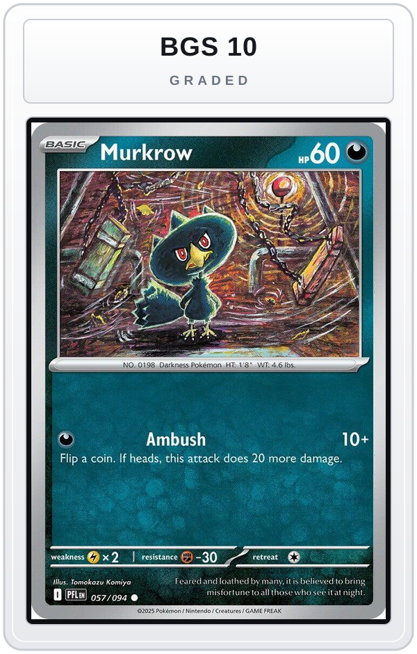 Graded - Murkrow — BGS 10 graded overlay