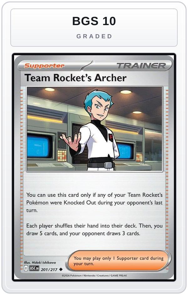 Graded - Team Rocket's Archer — BGS 10 graded overlay
