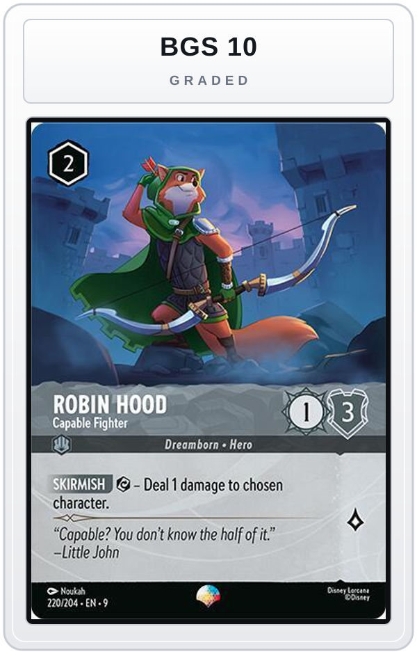 Graded - Robin Hood - Capable Fighter (Epic) — BGS 10 graded overlay