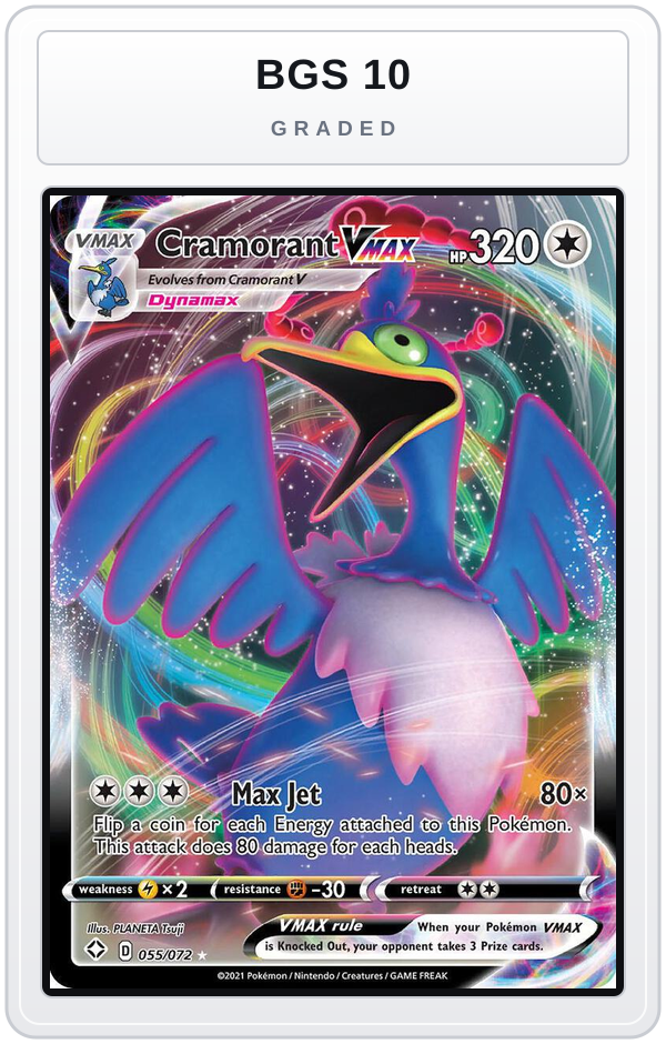 Graded - Cramorant VMAX — BGS 10 graded overlay