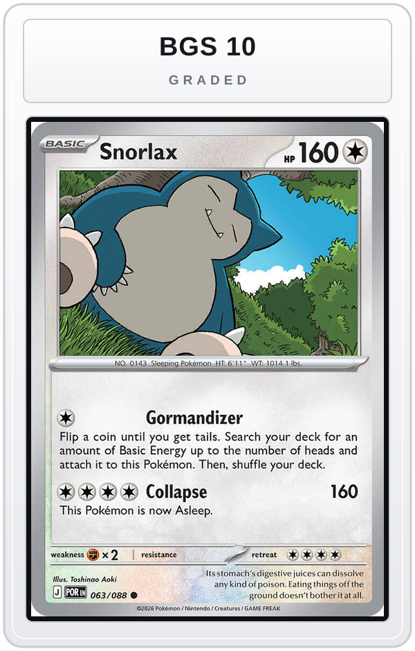 Graded - Snorlax — BGS 10 graded overlay