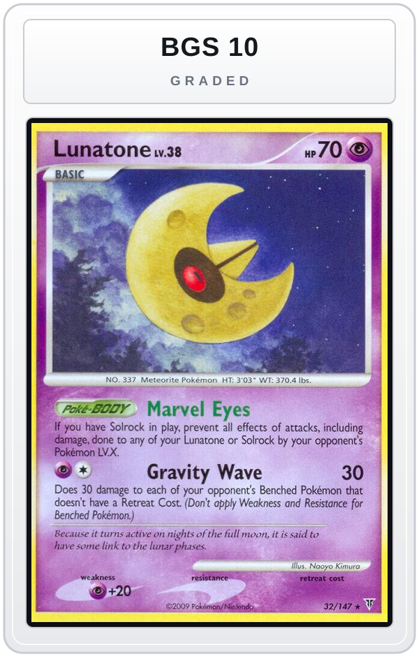 Graded - Lunatone — BGS 10 graded overlay