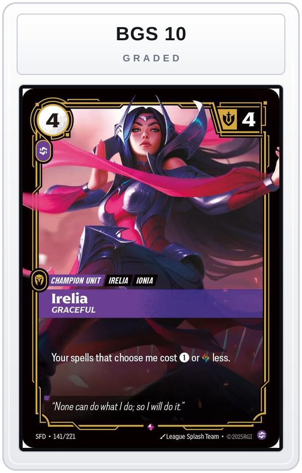 Graded - Irelia - Graceful — BGS 10 graded overlay