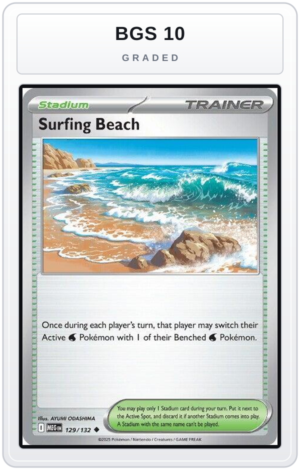 Graded - Surfing Beach — BGS 10 graded overlay
