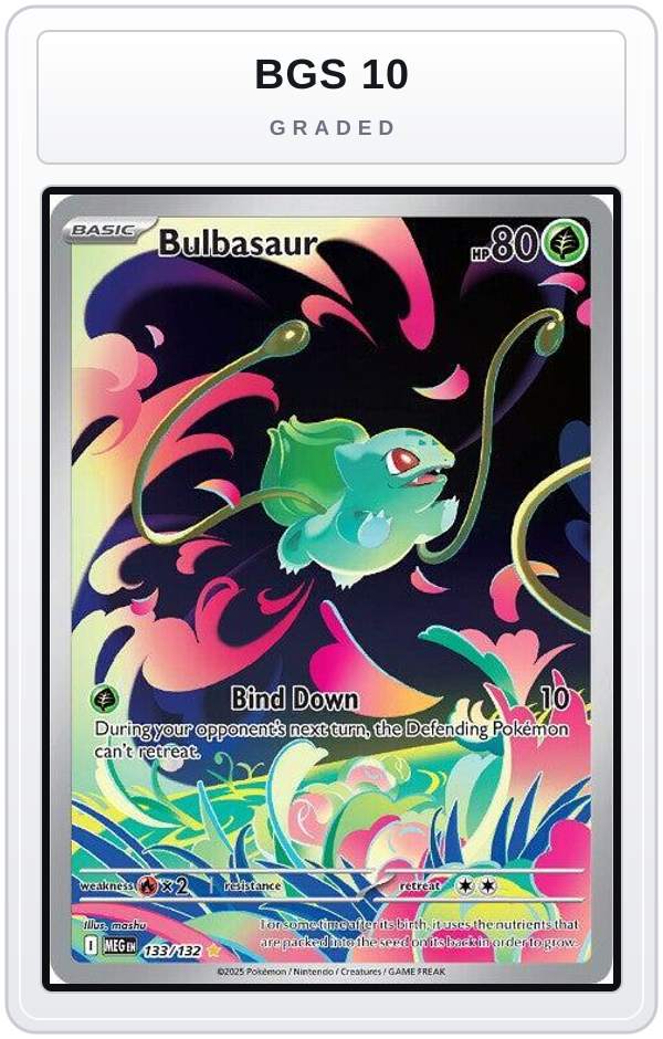 Graded - Bulbasaur - 133/132 — BGS 10 graded overlay