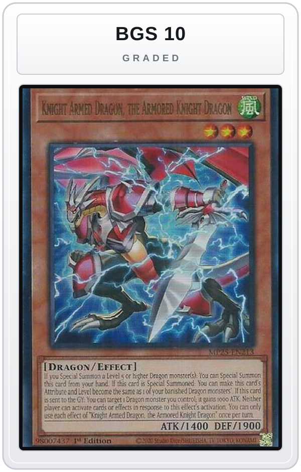 Graded - Knight Armed Dragon, the Armored Knight Dragon — BGS 10 graded overlay