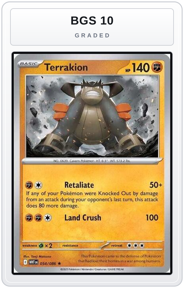 Graded - Terrakion — BGS 10 graded overlay