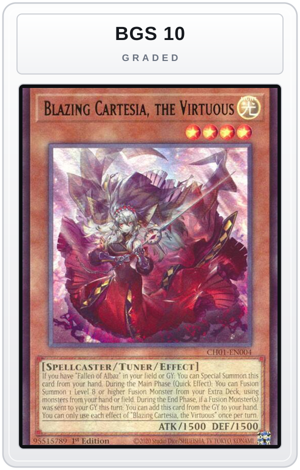 Graded - Blazing Cartesia, the Virtuous — BGS 10 graded overlay
