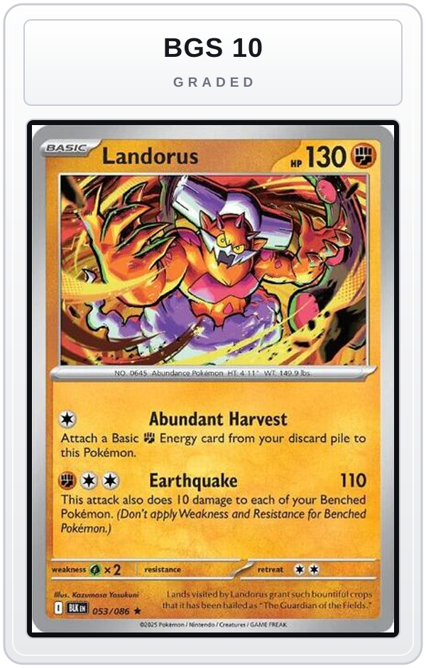 Graded - Landorus — BGS 10 graded overlay