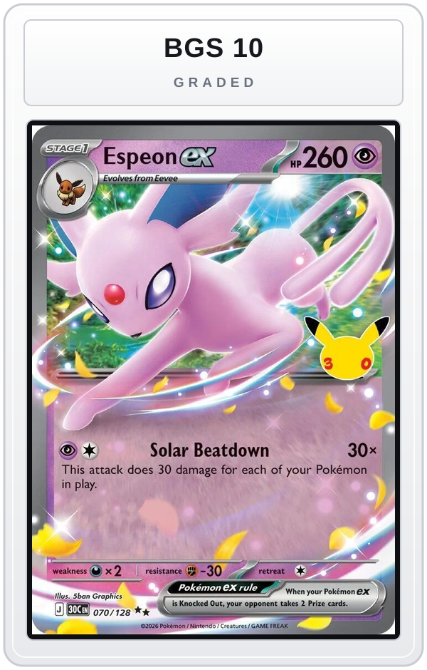 Graded - Espeon ex — BGS 10 graded overlay