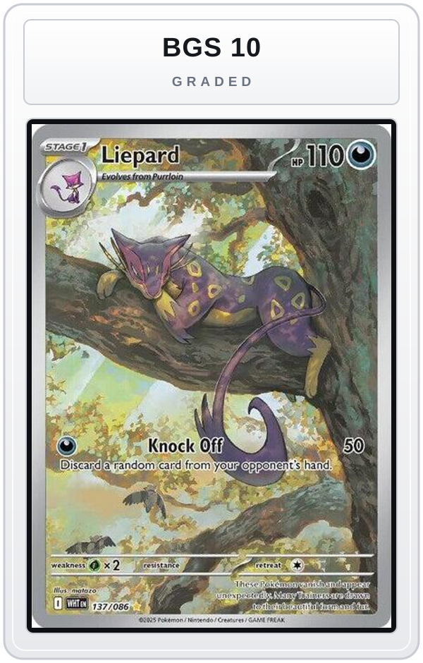 Graded - Liepard - 137/086 — BGS 10 graded overlay