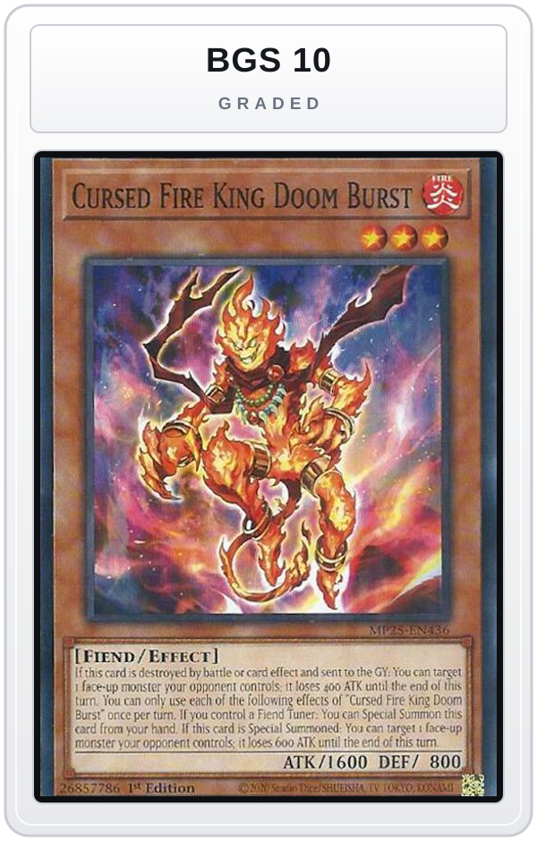 Graded - Cursed Fire King Doom Burst — BGS 10 graded overlay