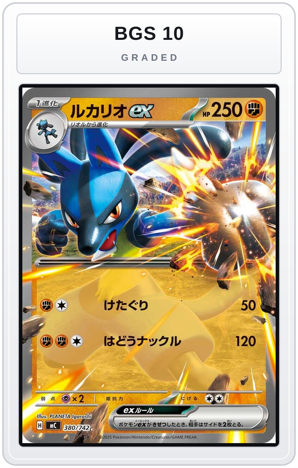 Graded - Lucario ex — BGS 10 graded overlay