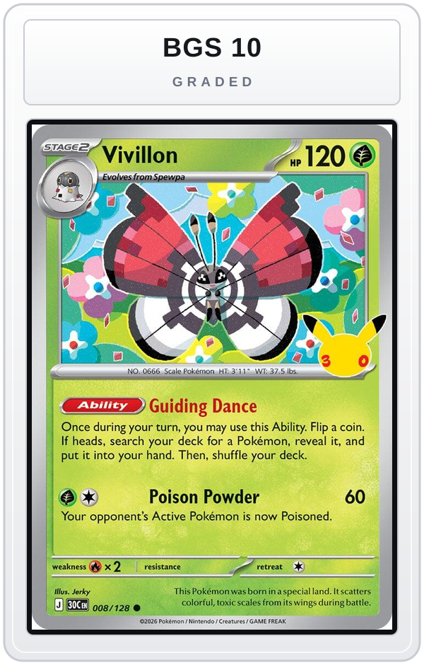 Graded - Vivillon — BGS 10 graded overlay