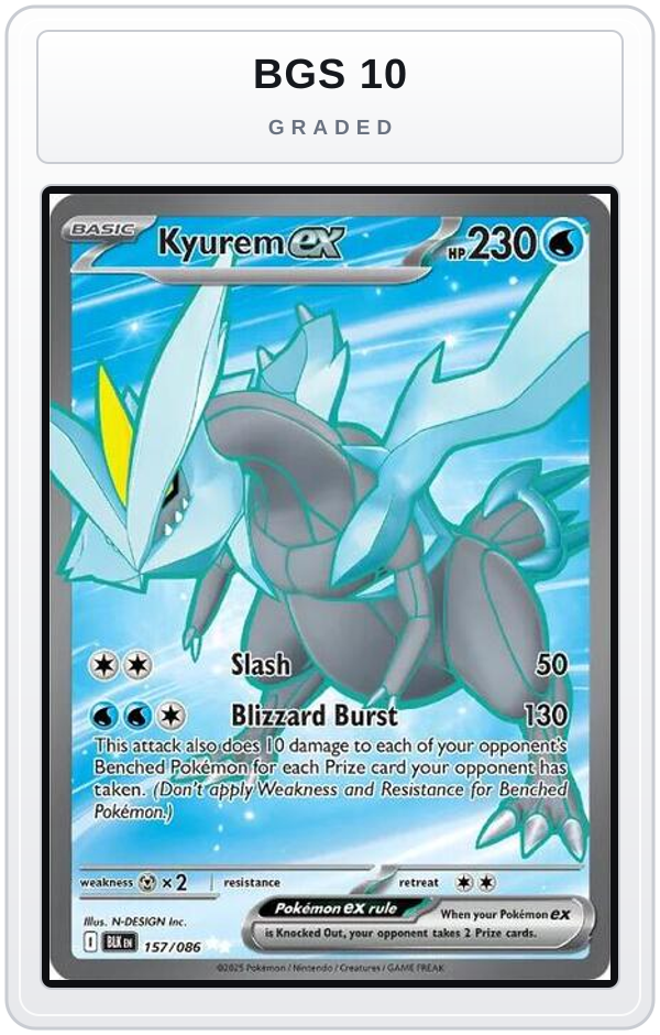Graded - Kyurem ex - 157/086 — BGS 10 graded overlay