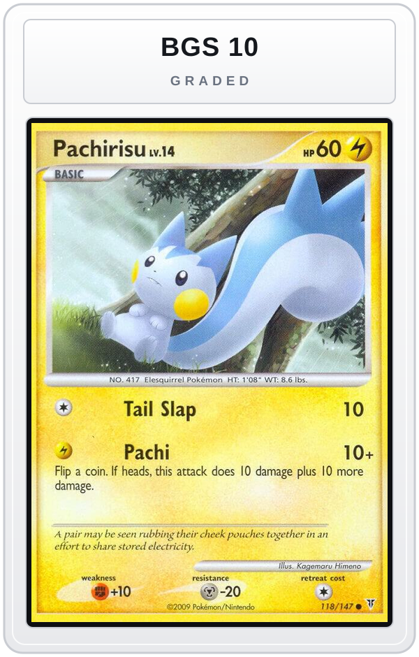 Graded - Pachirisu — BGS 10 graded overlay