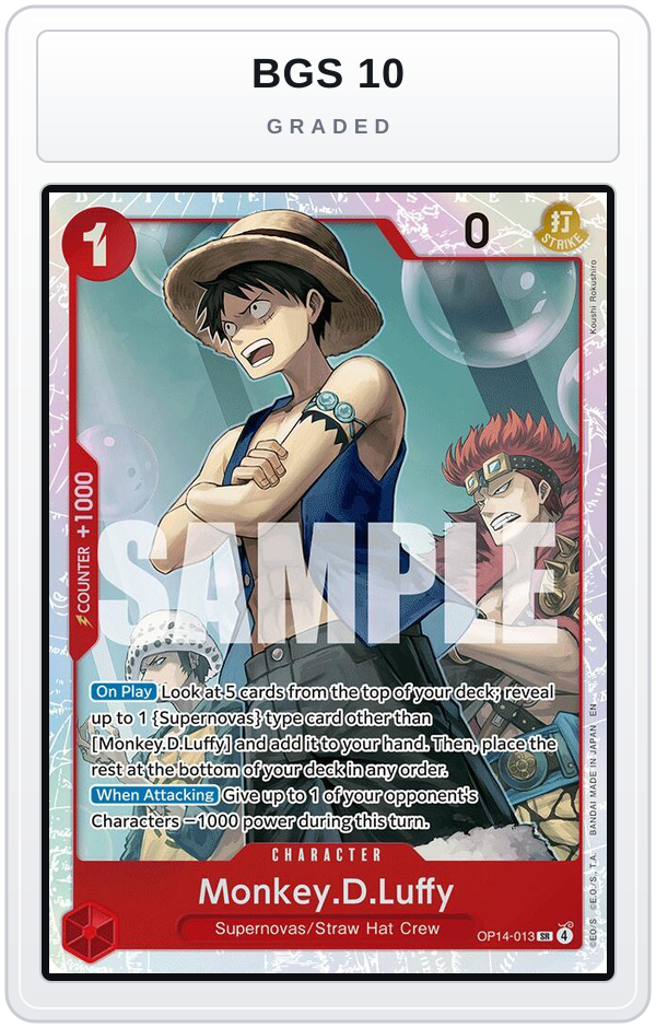 Graded - Monkey.D.Luffy - OP14-013 — BGS 10 graded overlay