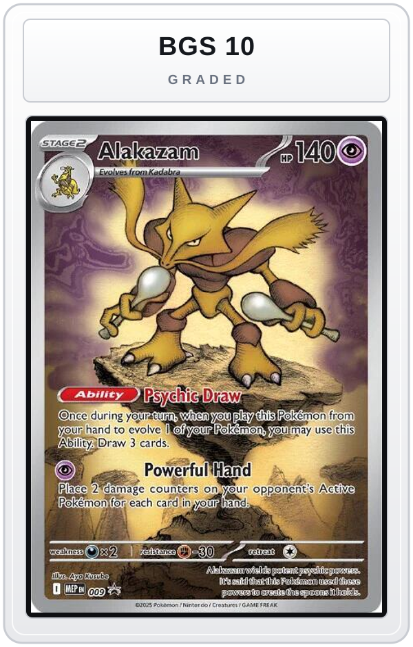 Graded - Alakazam - 009 — BGS 10 graded overlay