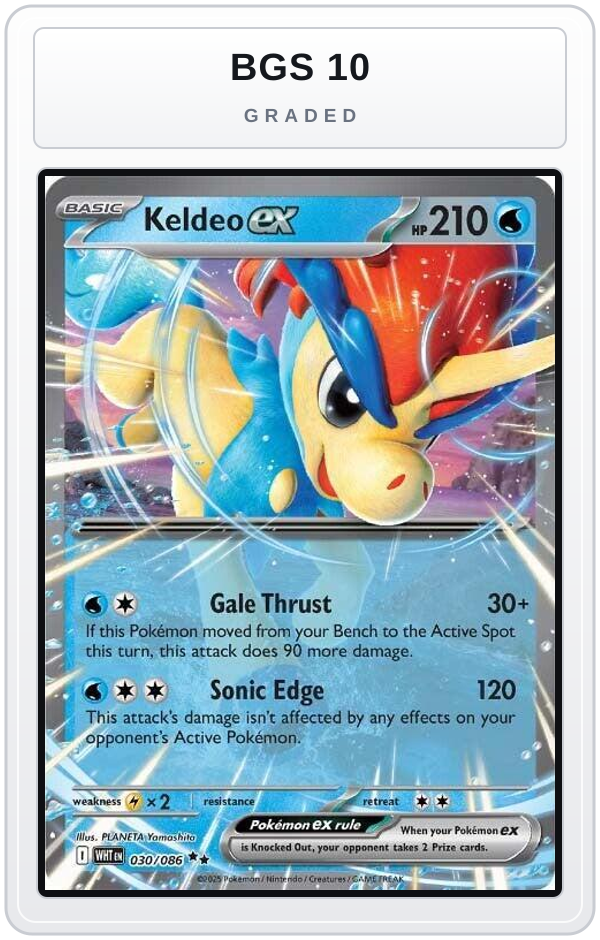 Graded - Keldeo ex — BGS 10 graded overlay