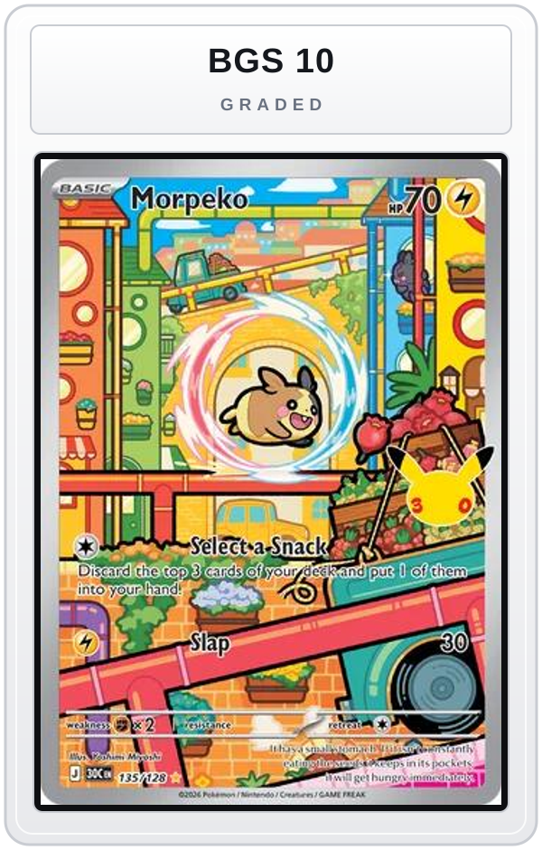 Graded - Morpeko - 135/128 — BGS 10 graded overlay