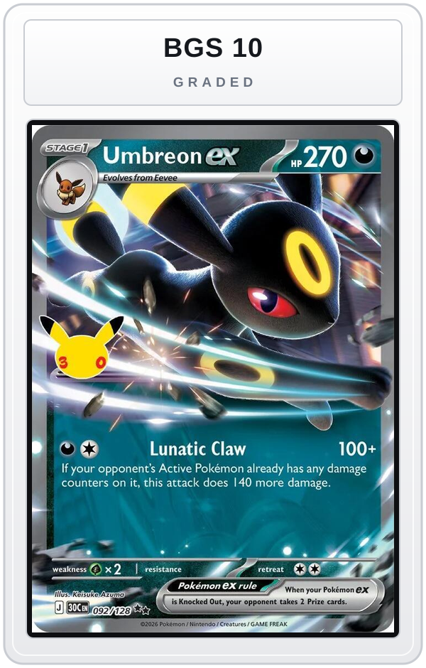 Graded - Umbreon ex — BGS 10 graded overlay