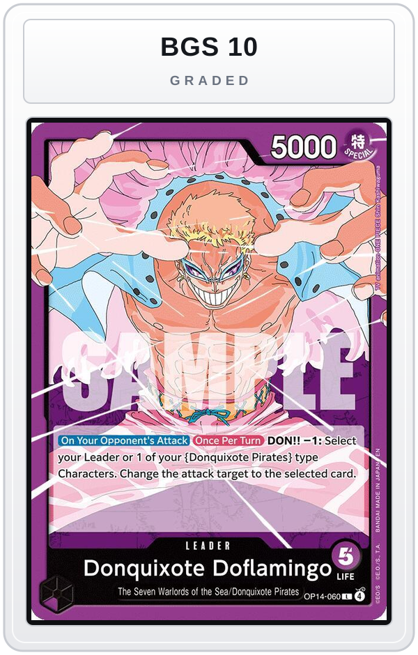 Graded - Donquixote Doflamingo - OP14-060 — BGS 10 graded overlay
