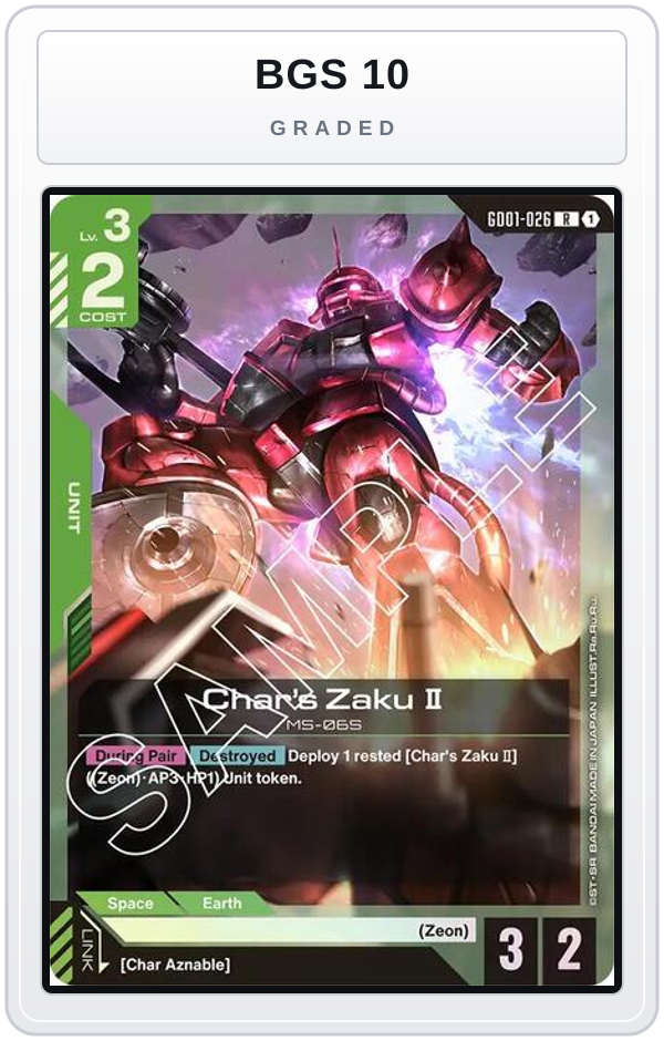 Graded - Char's Zaku II — BGS 10 graded overlay
