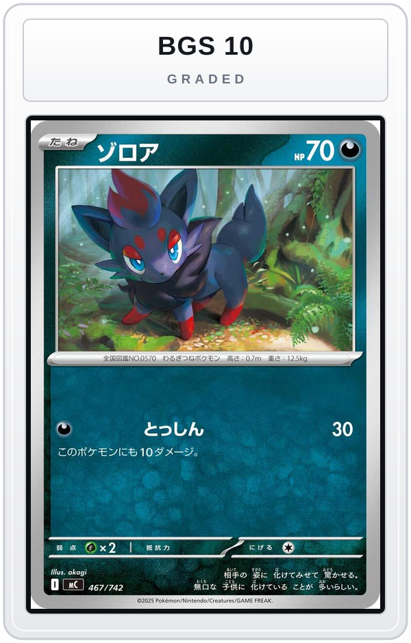 Graded - Zorua — BGS 10 graded overlay