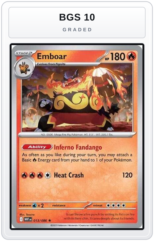 Graded - Emboar — BGS 10 graded overlay