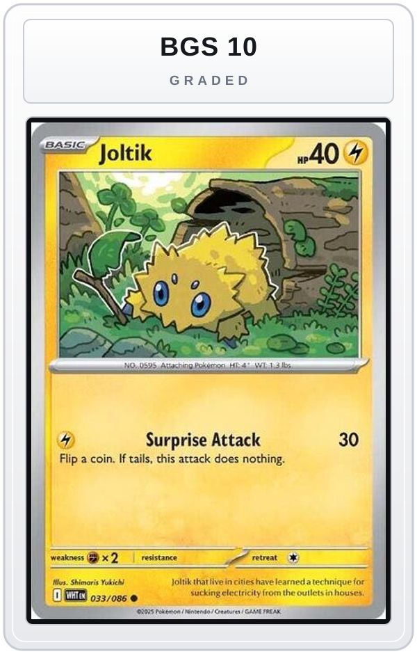 Graded - Joltik — BGS 10 graded overlay
