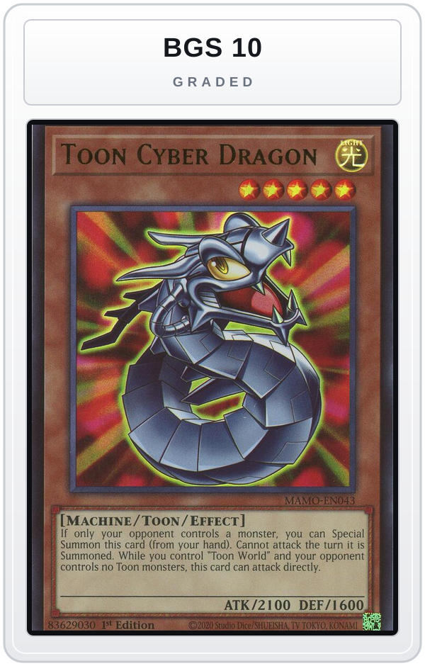 Graded - Toon Cyber Dragon — BGS 10 graded overlay