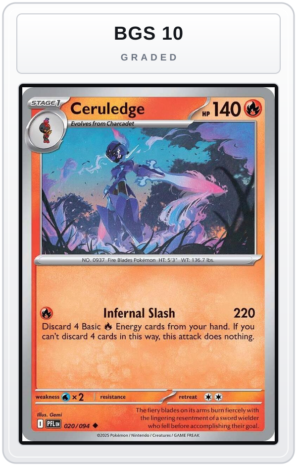 Graded - Ceruledge — BGS 10 graded overlay