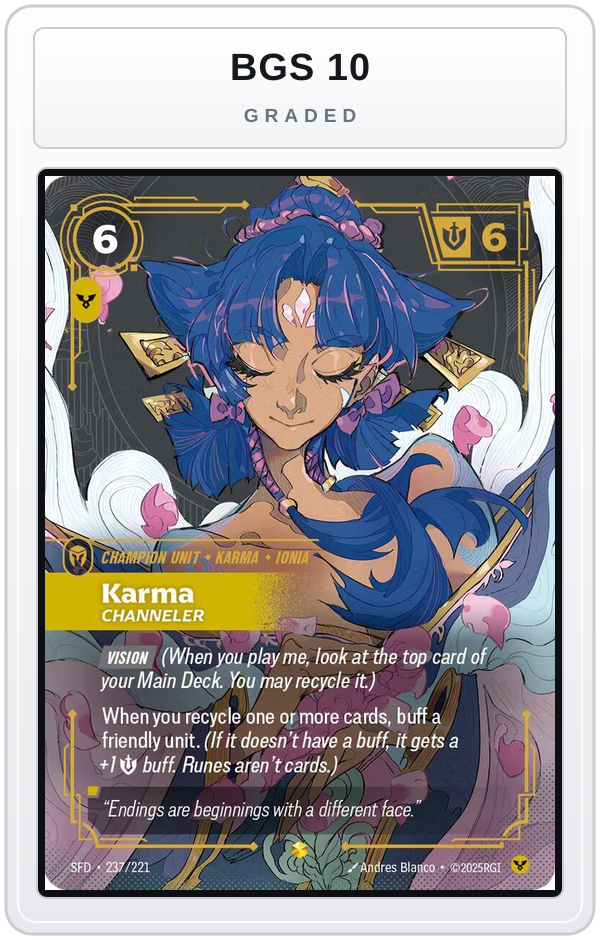 Graded - Karma - Channeler (Overnumbered) — BGS 10 graded overlay