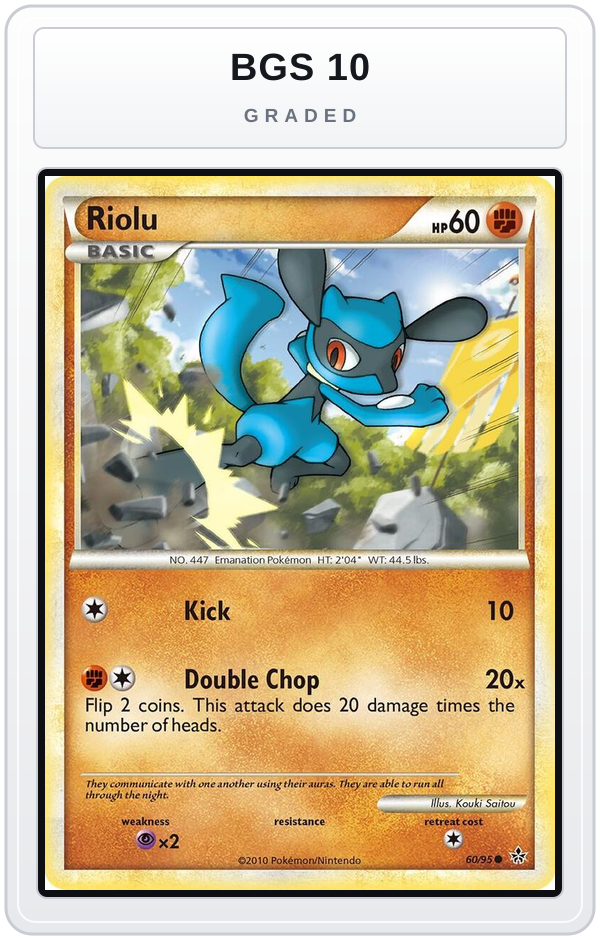 Graded - Riolu — BGS 10 graded overlay
