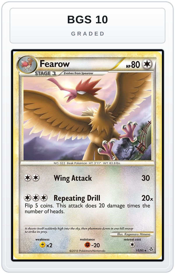 Graded - Fearow — BGS 10 graded overlay