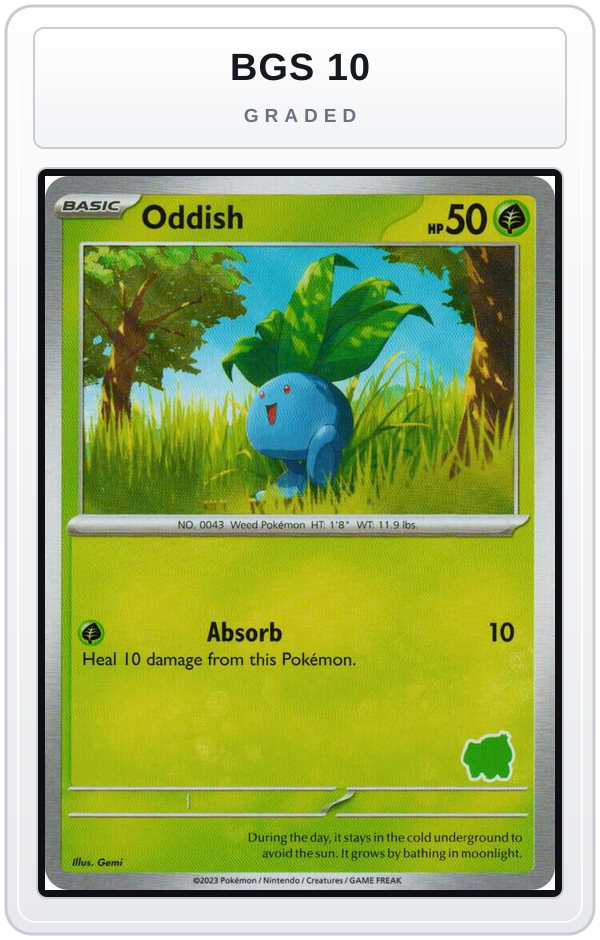 Graded - Oddish — BGS 10 graded overlay