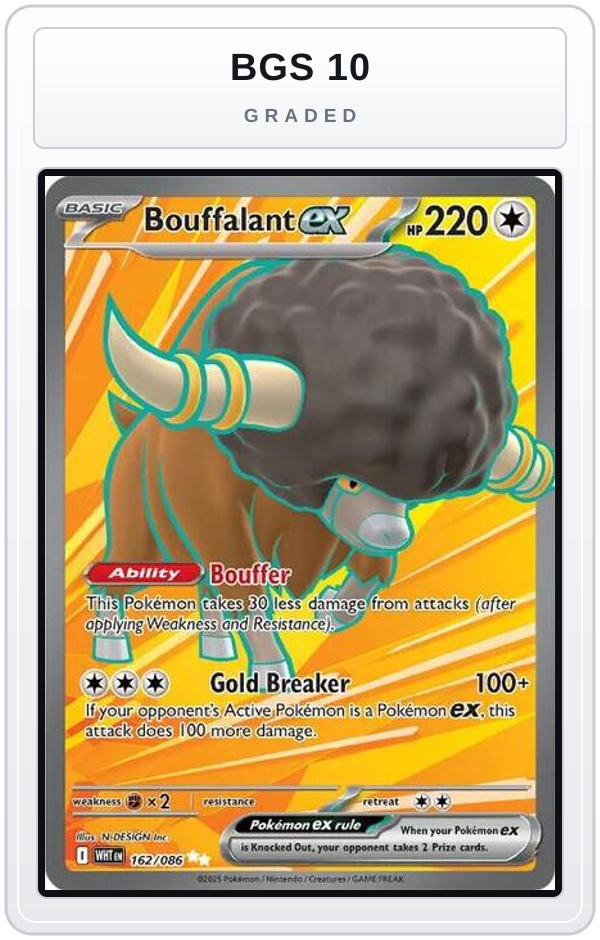Graded - Bouffalant ex - 162/086 — BGS 10 graded overlay