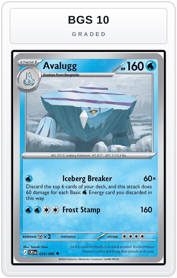 Graded - Avalugg — BGS 10 graded overlay
