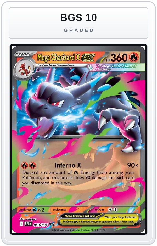 Graded - Mega Charizard X ex - 013/094 — BGS 10 graded overlay