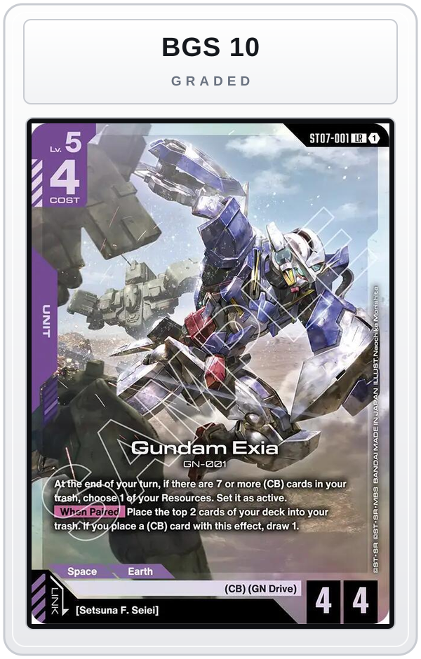 Graded - Gundam Exia (ST07-001) — BGS 10 graded overlay