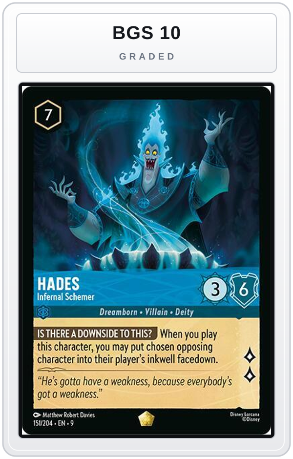 Graded - Hades - Infernal Schemer — BGS 10 graded overlay