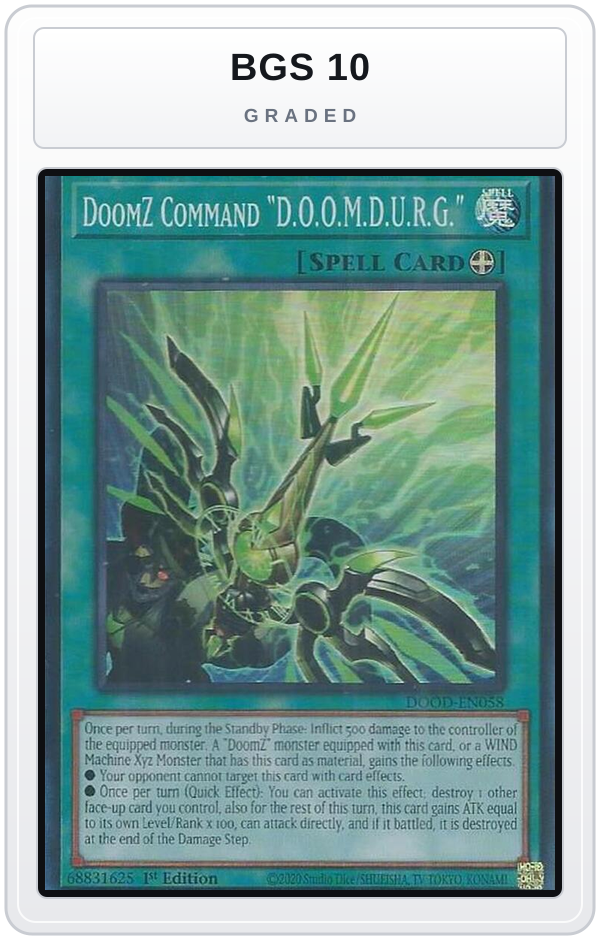 Graded - DoomZ Command "D.O.O.M.D.U.R.G." — BGS 10 graded overlay