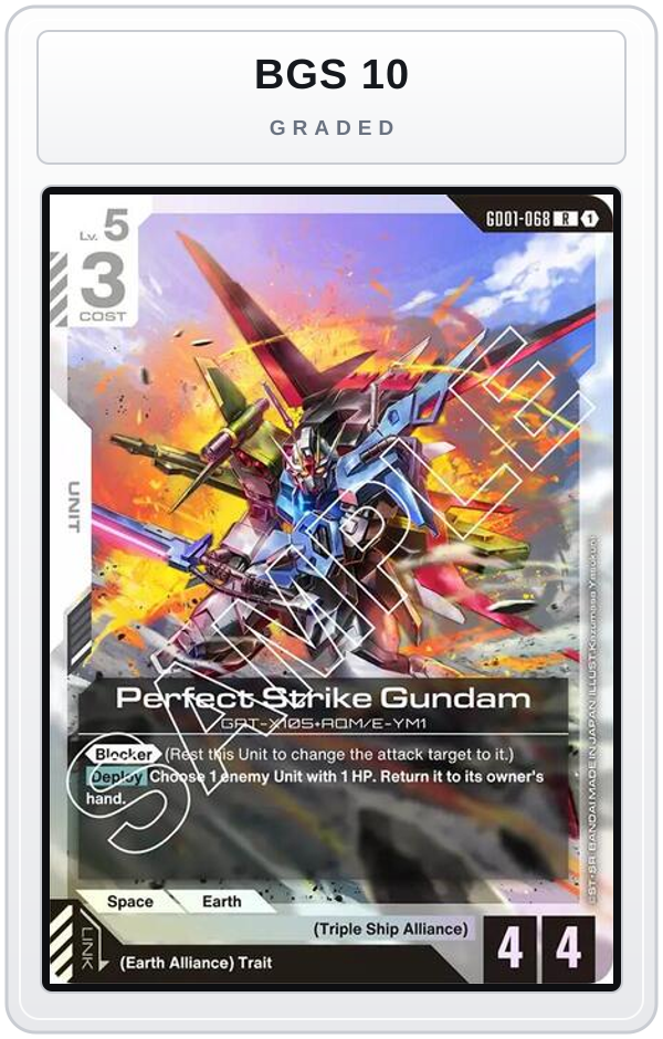 Graded - Perfect Strike Gundam — BGS 10 graded overlay