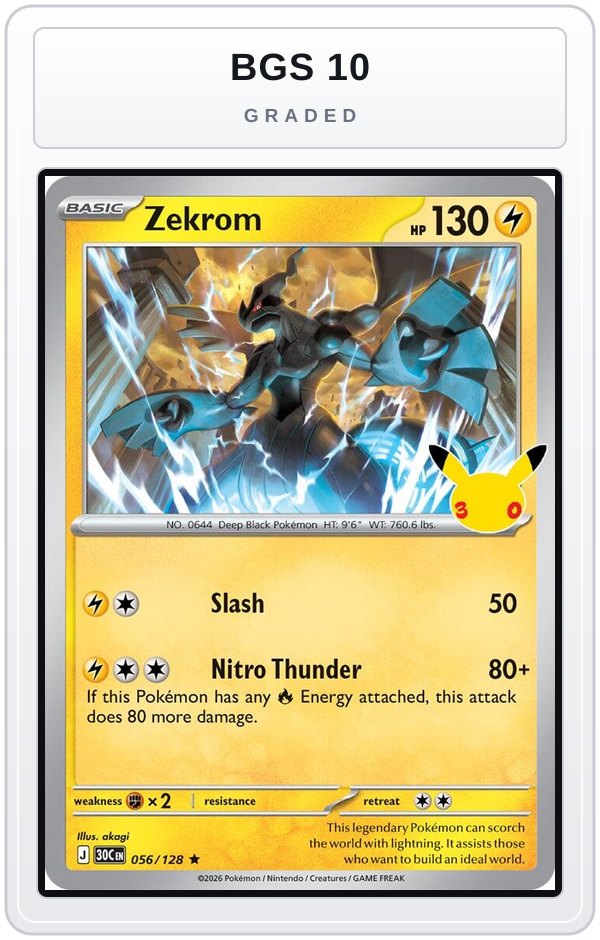 Graded - Zekrom — BGS 10 graded overlay