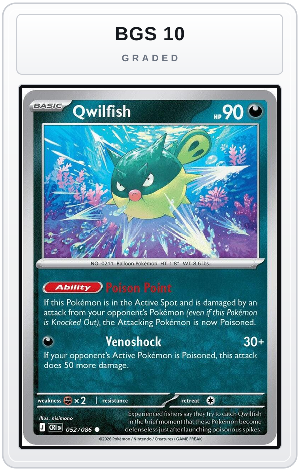 Graded - Qwilfish — BGS 10 graded overlay
