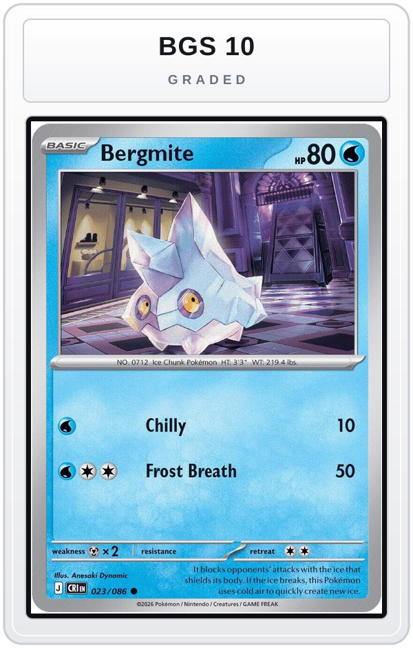 Graded - Bergmite — BGS 10 graded overlay