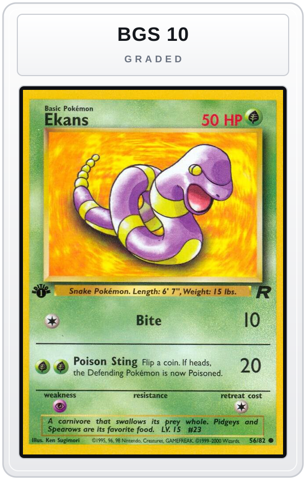 Graded - Ekans — BGS 10 graded overlay