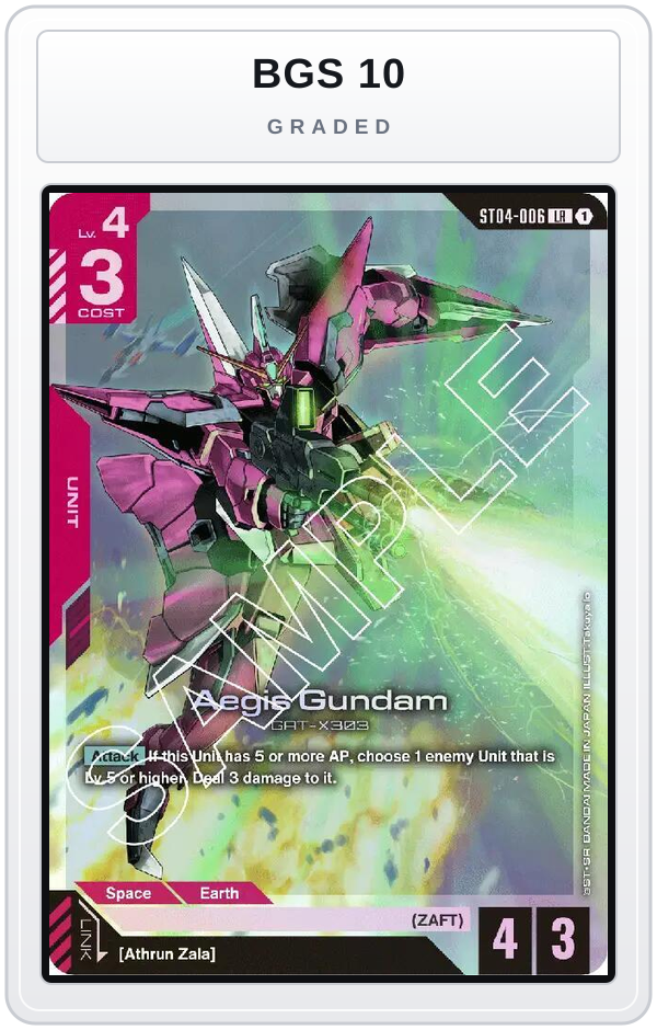 Graded - Aegis Gundam — BGS 10 graded overlay
