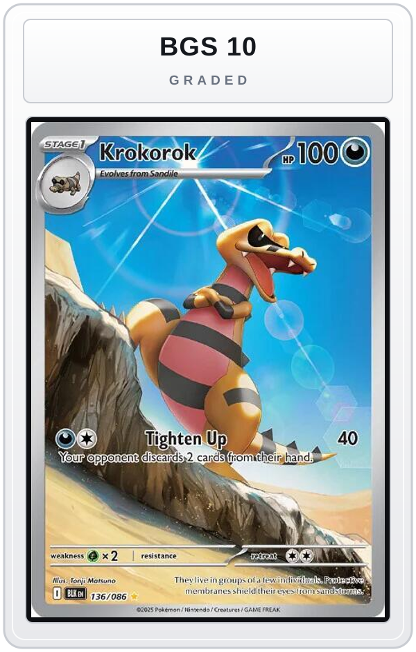 Graded - Krokorok - 136/086 — BGS 10 graded overlay