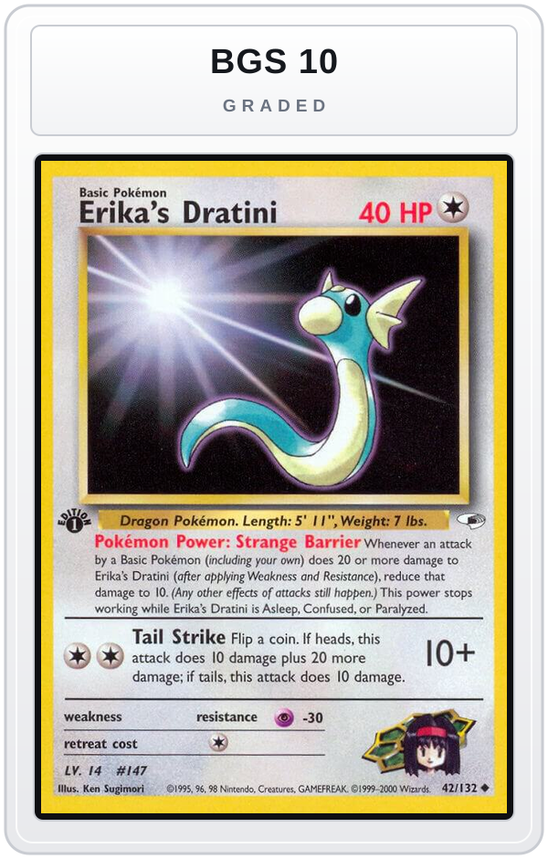 Graded - Erika's Dratini — BGS 10 graded overlay